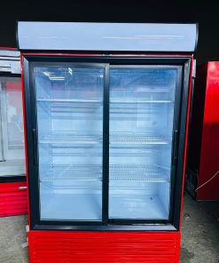 Red Double Sliding Glass Door Display Cooler (Used)
